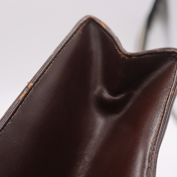 Vintage 1960s Large Brown Leather Handbag Gold Frame Kiss Lock Purse - Picture 3 of 16